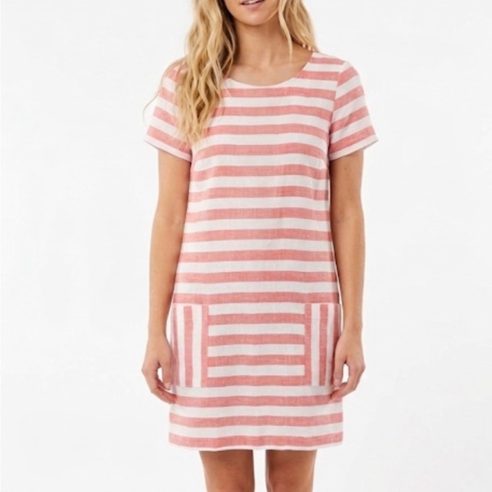 Gilli Women’s Linen blend striped shift dress size S